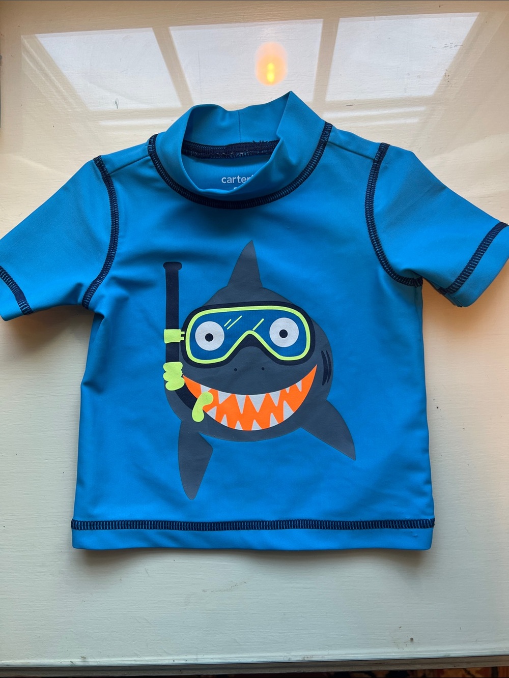 Carter's Blue Shark Snorkel Short-Sleeve Rashguard